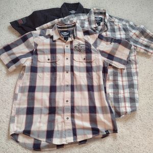 Lot of 3 Harley Davidson button down shirts size M